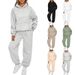 2-teiliges Damen-Set aus Kapuzenpullover, Sweatshirt und Jogginghose – weiche, mit Fleece gefütterte Loungewear für lässigen Komfort, fürs Fitnessstudio, auf Reisen und zu Hause_voghion.com