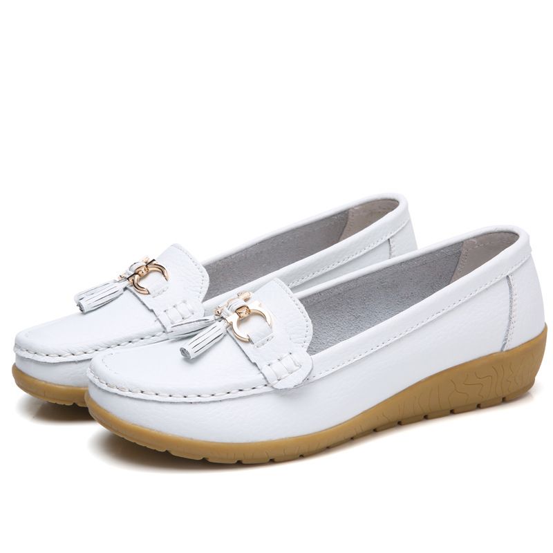Damskie skórzane mokasyny z miękkim zapięciem i miękką podeszwą, buty Slope Shoes damskie_voghion.com