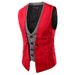 Men's Casual Checkered Patchwork Vest Single Breasted Slim Fit Layering Piece For Spring Autumn_voghion.com