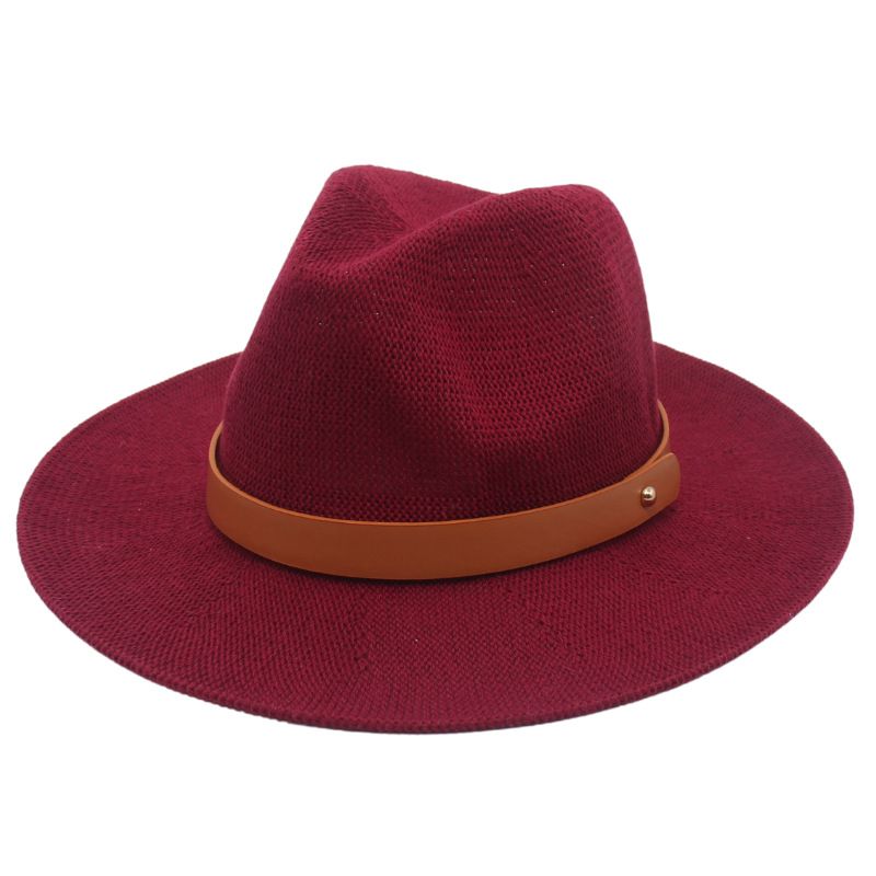 New Knitted Small Belt Top Hat Foldable and Non-deforming Fashion Street Photo Concave Hat_voghion.com