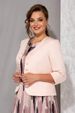 plus size women's two-piece elegant printed dress three-quarter sleeve blazer button design_voghion.com