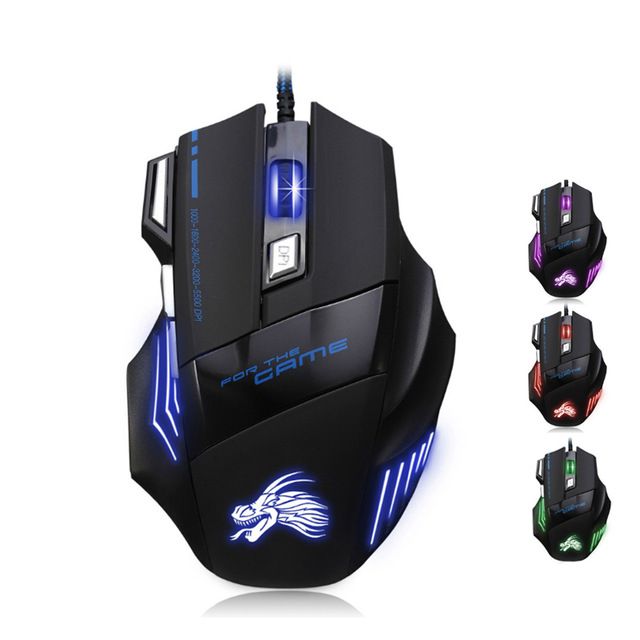 Professional Wired Gaming Mouse 7 Button 5500 DPI LED Optical USB Gamer Computer Mouse Mice Cable Mouse High Quality_voghion.com