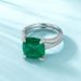 Anello verde smeraldo con atmosfera di lusso leggero Anello indice in argento S925 con smeraldo sintetico intarsiato_voghion.com