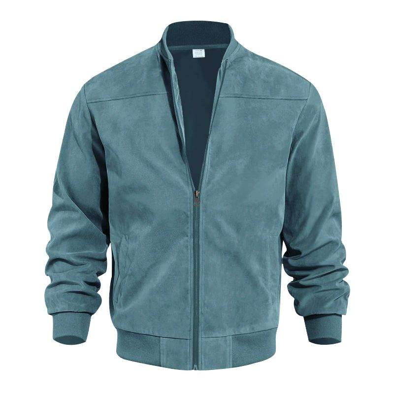 Herbst Wildleder Einfarbig männer Zipper Jacke Casual Retro Langarm Strickjacke Mantel Männer_voghion.com