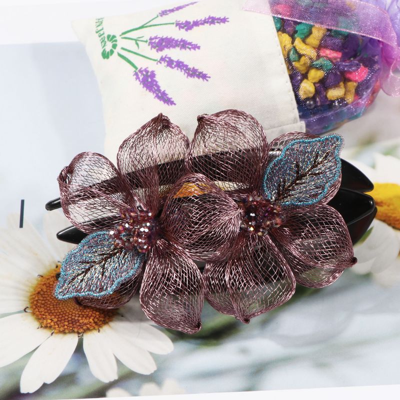 Pinzas para el pelo con forma de pico de pato explosiva, pinzas de alambre de cobre real, placa para la parte posterior de la cabeza, pinza para el pelo, tocado femenino de cristal elegante_voghion.com