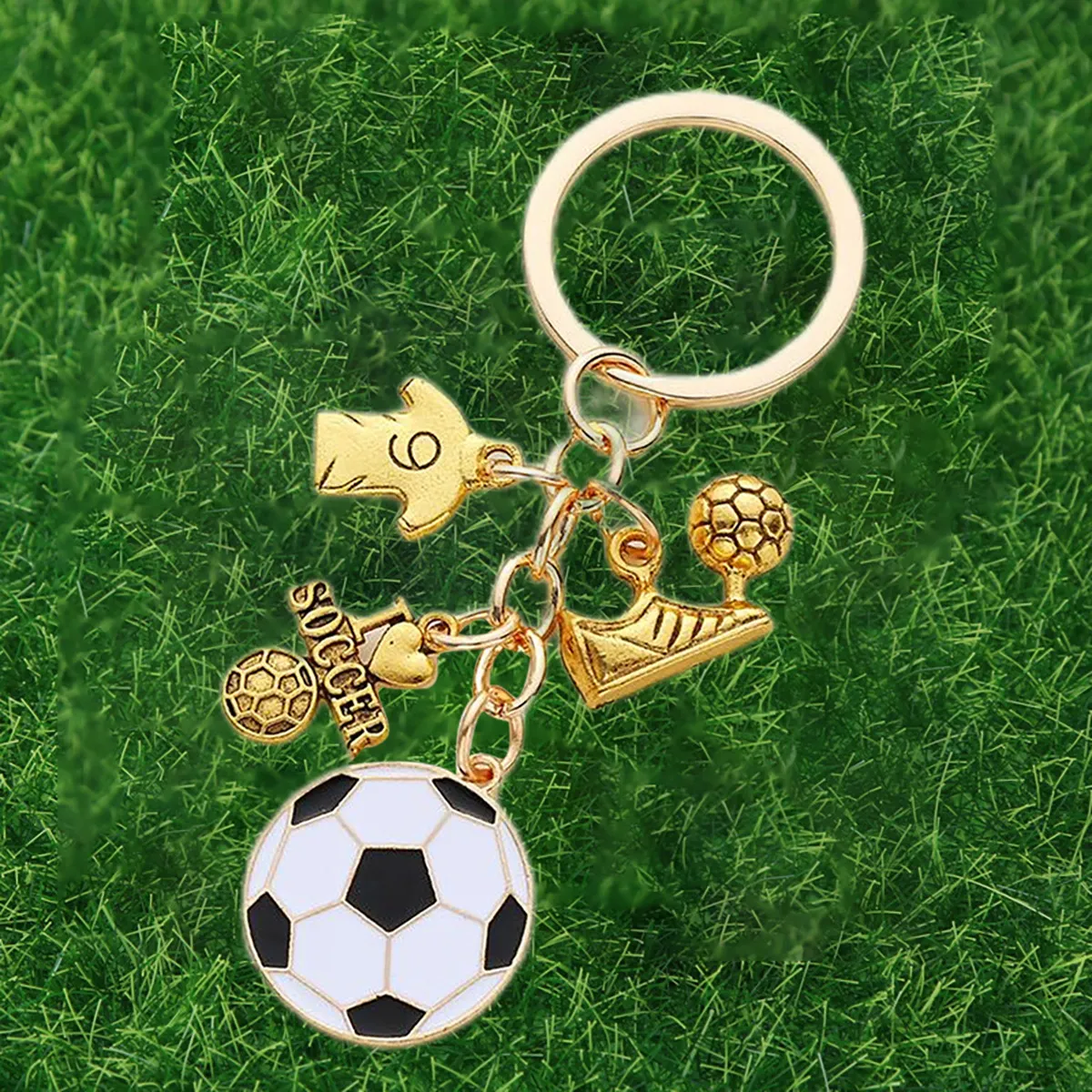 New Football Player Enthusiast Commemorative Sports Ball Keychain Gift For Brothers And Friends_voghion.com