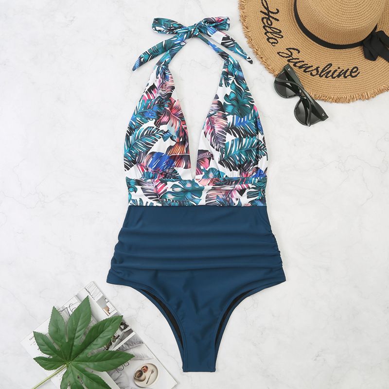 Damenbekleidung Neuer heißer Verkauf Badeanzug Damen Einteiliger rückenfreier sexy konservativer Bauchbedeckungs-Bikini-Badeanzug mit grenzüberschreitendem Bezug_voghion.com