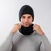 Apparel Accessories in stock Winter fleece-lined Knitted Wool Hat Big Head Men's Fashionable All-match Neck Hat Two-piece Set_voghion.com