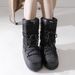 Women's Shoes Knee High Boots Outdoor Space Shoes Ski Boots Black Texture Thick Warm Shoes_voghion.com