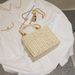 Borsa a tracolla piccola Summer Box da donna in paglia di rattan intrecciata, tracolla a catena, moda femminile, viaggio e spiaggia_voghion.com
