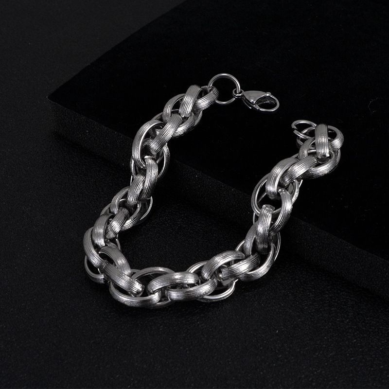 for Men Korean Style Student Personality Bold Hip-Hop Titanium Steel Simple Men's Jewelry Trendy Youth Bracelet_voghion.com