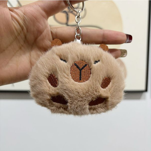 Mini adorabile portachiavi di peluche a forma di capibara, per zaino_voghion.com
