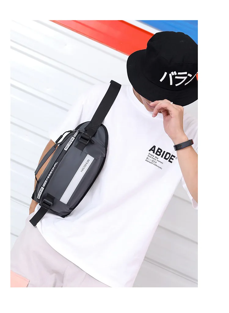 New Fashion Outdoor Running Fit Waistpack Reflective Stripe Chest Anti Theft Mobile Cashier Bag_voghion.com