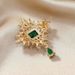New Emerald Brooch High-end Temperament Palace Luxury Retro Zircon Elegant Water Drop Pin Brooch Accessories_voghion.com