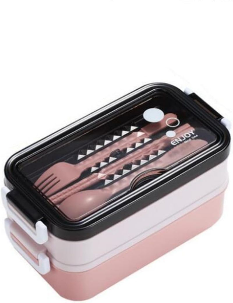 Tigela de sopa e lancheira de aço inoxidável de camada dupla (rosa)_voghion.com