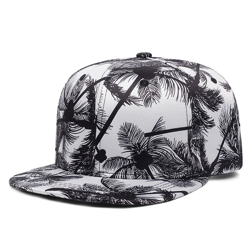 New Coconut Print Mesh Casual Summer Mesh Hat Sweet Cool Wind Mesh Red Same Unisex Versatile Flat brim Hat_voghion.com