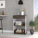 White And Dark Walnut 1-Drawer 2-Shelf Kitchen Cart With Caster_voghion.com