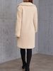 Schicker, pelzgefütterter, mittellanger Damenmantel mit Taschen – Stilvolle beige Oberbekleidung für Herbst und Winter, lange Ärmel, Knopfleiste_voghion.com