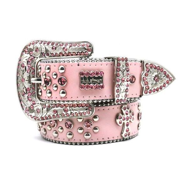 Bling studded crystal fashion diamond bb simon Casual woman Leather designer for man lady belts Mens Width 3.8cm rock s_voghion.com