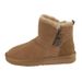 2023 New Short Tube Leather And Fur Integrated Winter Short Boots, Anti Slip, Thickened Fur, Warm Cotton Shoes_voghion.com