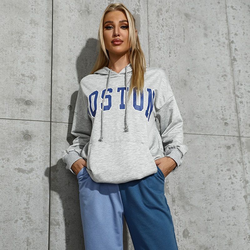 Casual hooded ins style European and American trendy letter sweatshirt for women_voghion.com