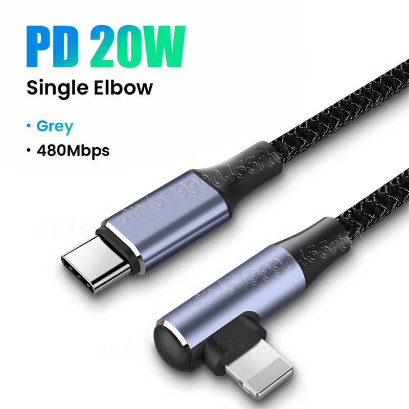 Elbow Double PD USB Cable for iPhone 13 12 Pro Max PD 20W Fast Charging USB Type C Cable Charge Data Cord for     harge  ord_voghion.com
