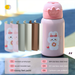 Kids Cartoon Insulated Water Bottle, Cute Leather Case Portable Outdoor Shockproof Baby Drinkware For School Travel_voghion.com
