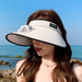 New Rechargeable Fan Summer Outdoor Large Brim Open Top UV Protection Sun Hat_voghion.com