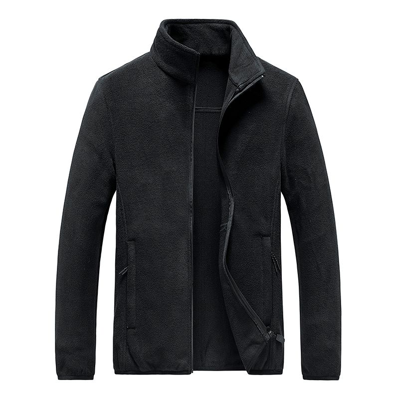 Free Sample Custom Fall Stand Collar Scratch Breathable Warm Eco-friendly Fleece Red Jacket Men_voghion.com