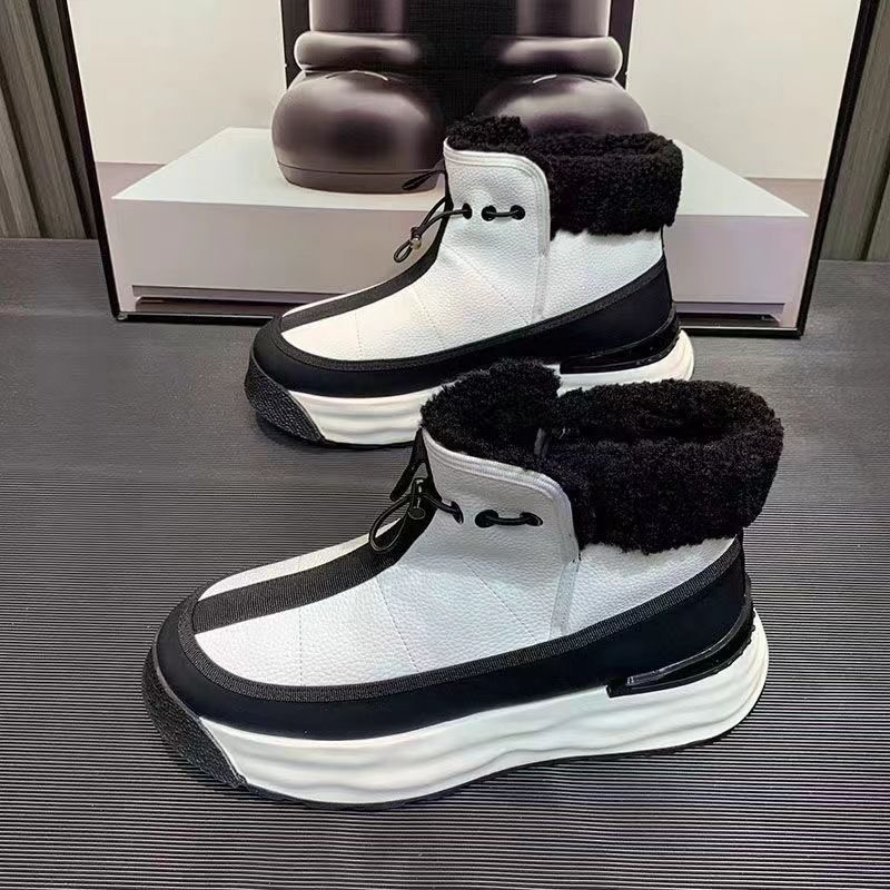 Men’s Shoes Snow boots men plus velvet thick warm cotton boots thick soled Martin boots cowhide men's winter new all match non slip boots_voghion.com