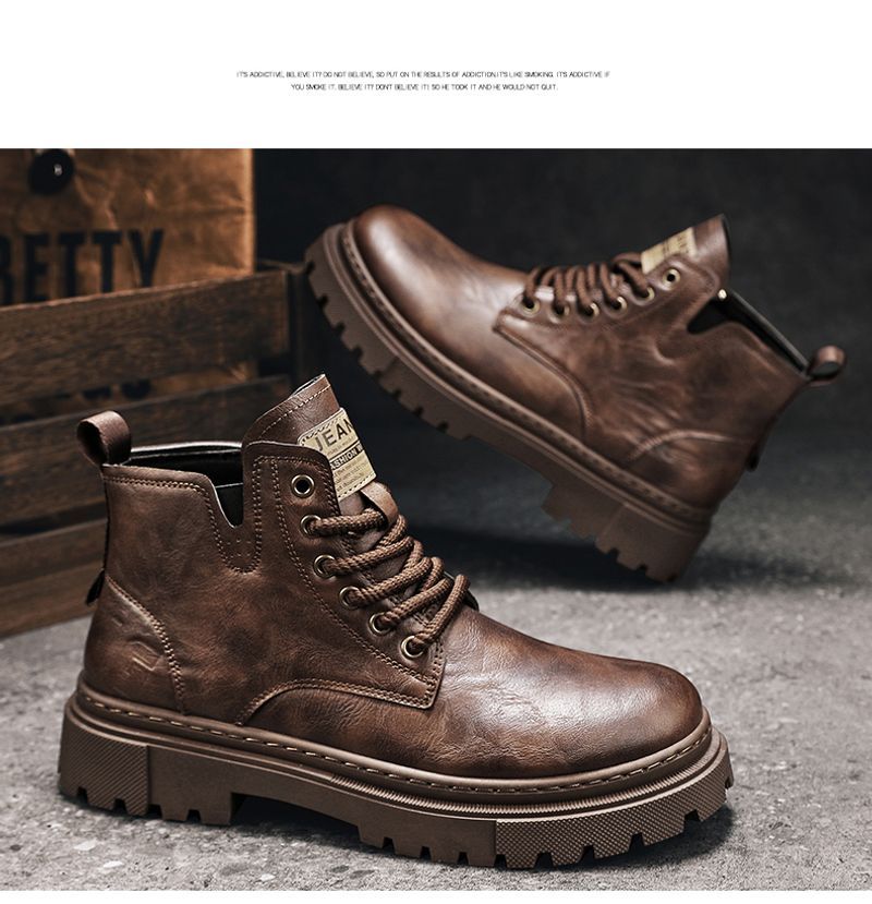 New Autumn and winter add veet high help keep warm cargo boots Martin shoes men_voghion.com