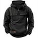 Men's Hooded Fleece Sweatshirt - Casual Streetwear With Contrast Stitching, Relaxed Fit For Autumn & Winter_voghion.com