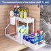 Space Saving 2 Tier Pull Out Storage Box Durable Large Capacity Kitchen Bathroom Essential Drawer Organizer_voghion.com