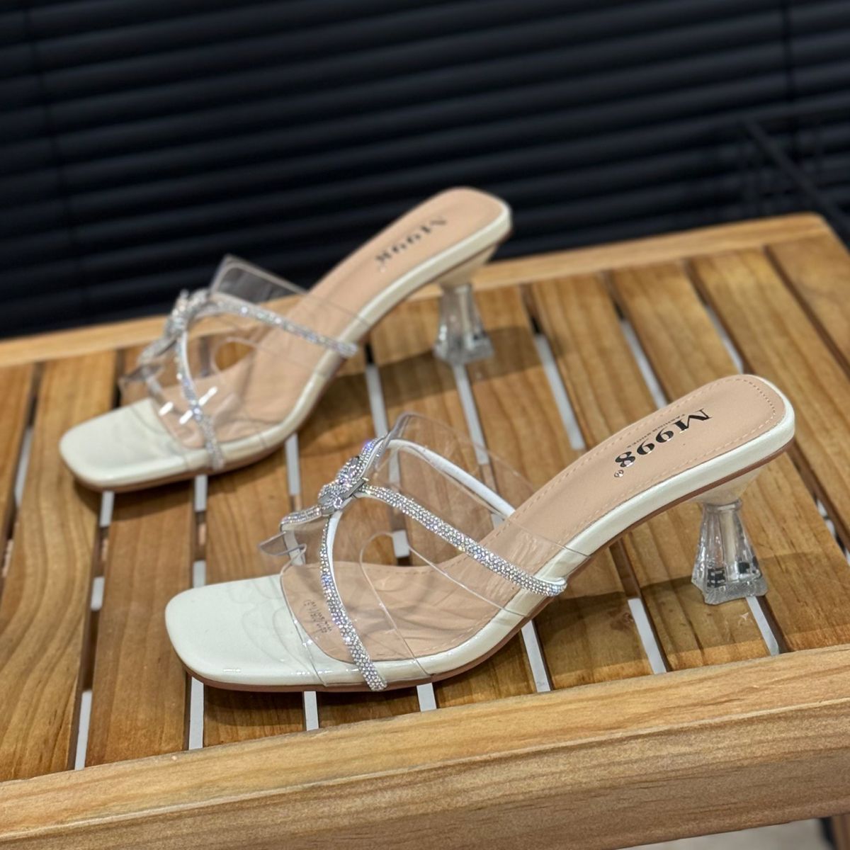 Fairy Feng Shui Diamond Transparent Belt With Exposed Toes 7cm High Slippers For Women's Summer 2025 New Style Crystal_voghion.com