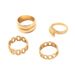 New Simple And Stylish For Women Fashion Snake-Shaped Knuckle Rings Set Of Four_voghion.com