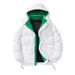 Winter-Pufferjacke mit Kapuze für Herren – leichter, warmer Mantel mit Reißverschluss, schmale Passform, Polyesterfüllung, erhältlich in Weiß/Schwarz/Grün_voghion.com