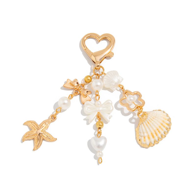 Ocean Vacation Style Dolphin Conch Shell Sea Turtle Key Chain Irregular Crystal Pendant Bag Charm_voghion.com