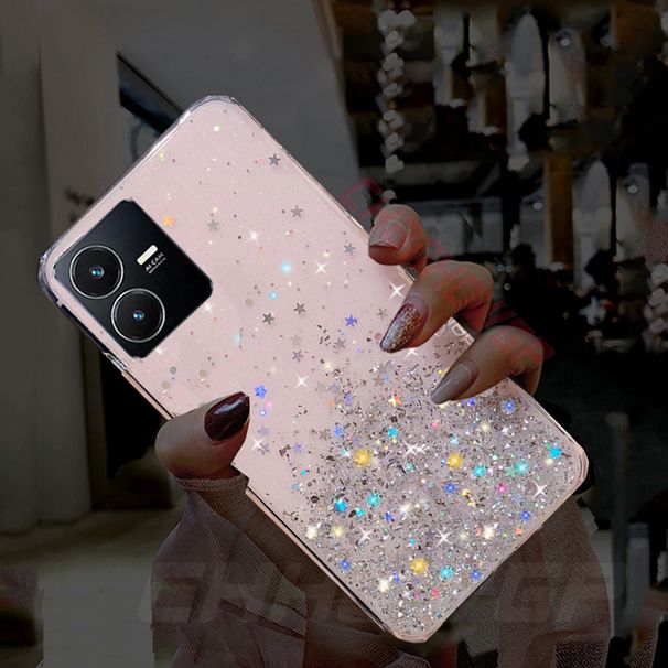 Brokat Bling miękki silikonowy futerał na telefon dla Vivo V25 V23E V23 V21 V20 Y21 Y02 Y20 Y33S Y30 Y75 Y70 Y51 Y15S Y12 TPU tylna pokrywa_voghion.com