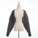 2020 Autumn Winter New Women's Fashion Street Style Batwing Sleeve Shawl Ultra Short Knitted Cardigan_voghion.com