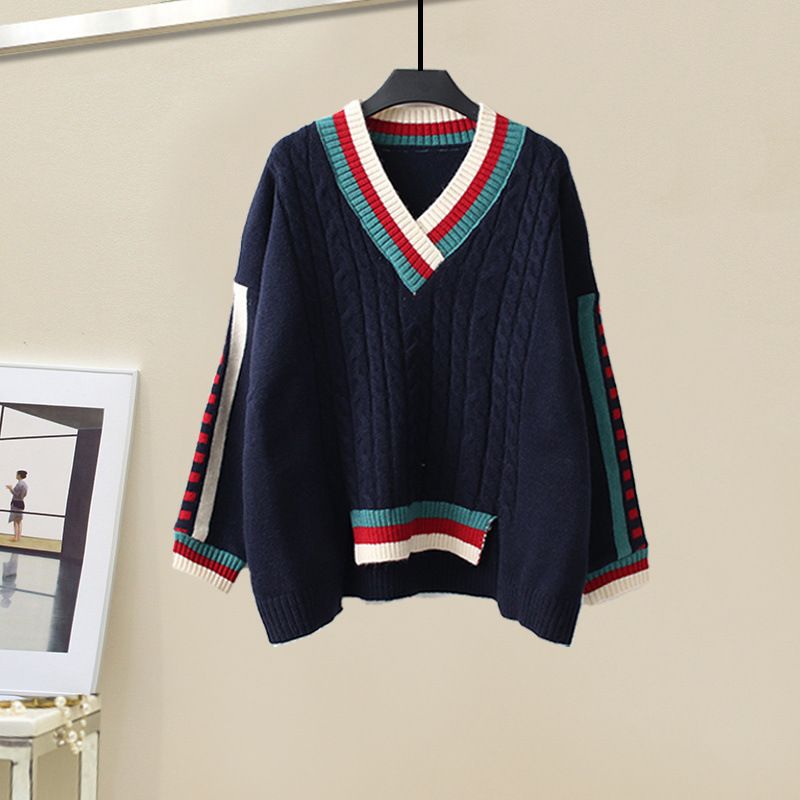 Dammekleeder Grouss Gréisst Dammewinteranzich fir Fraen Nei faul Style locker Pullover Schlank a villfälteg Breetbeenhosen Zweedeel Kostüm_voghion.com