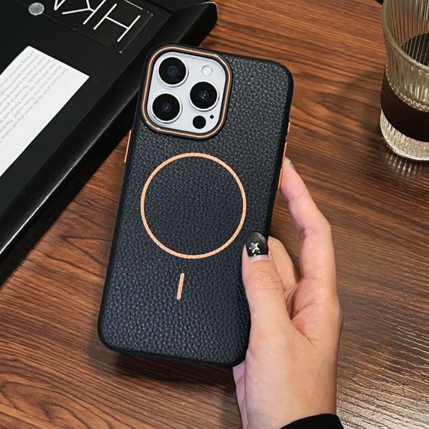 Lichee Leder Textur Magnetische Abdeckung 16 15 14 Plus Matte Fall Für Iphone 13 12 11 Pro Max Fälle_voghion.com