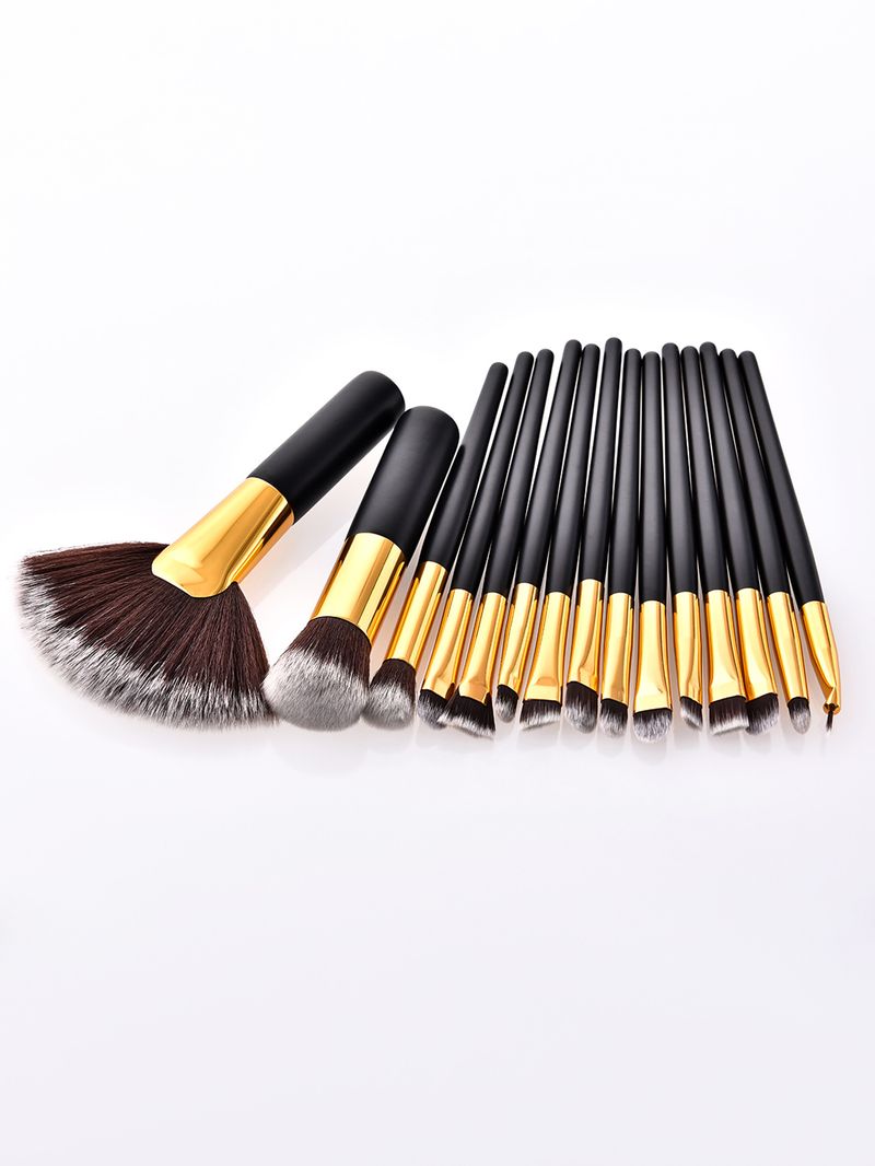 15 neue große schwarze professionelle Make-up-Pinsel-Set_voghion.com