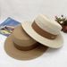 straw hat women's summer seaside sunshade flat hat hollow top braided sun protection hat large head circumference casual hat_voghion.com