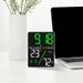 Moderna sveglia digitale con ampio display LED, monitor di temperatura e umidità, calendario e indicatore del giorno della settimana_voghion.com