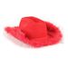 Chapeau de cowboy rose bordé de fourrure, chapeau décoratif bordé de velours, chapeau de cowboy rose, chapeau de cowboy western en feutre_voghion.com
