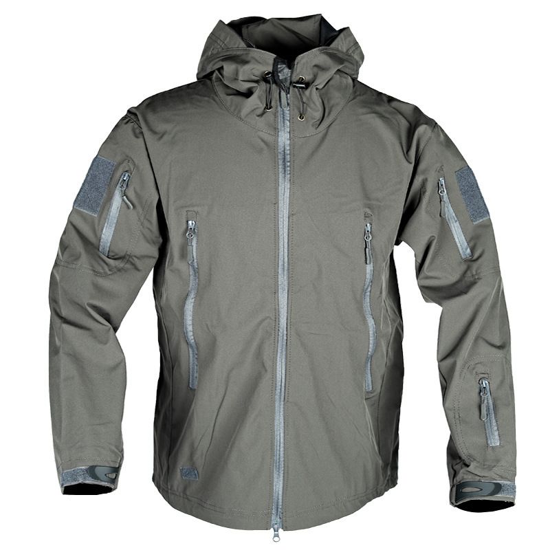 Taktische Softshelljacke aus Haifischhaut für Herren, wasserdicht, mit Fleece gefüttert, für den Außenbereich, Windjacke, Camouflage, einfarbig (Grau, Grün, Schwarz, ACU)_voghion.com