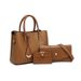 Elegante set di borse tote 3 in 1 per donna: borsa a tracolla in pelle PU di grande capacità con tracolla staccabile, borsa a tracolla e borsa a mano di ispirazione vintage_voghion.com