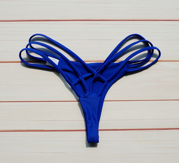 Damenbekleidung Sexy Badeanzug Neue Bikini Einfarbig Brustschleife Biki Nagelhose_voghion.com