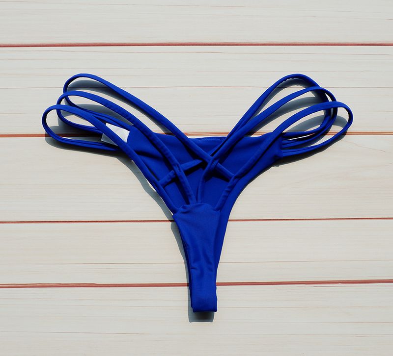 Women's Clothing  Sexy Swimsuit New Bikini Solid Color Chest Bow Biki Nail Pants_voghion.com