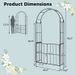 Garden Arch Arbor Trellis with Gate Patio Plant Stand Archway_voghion.com